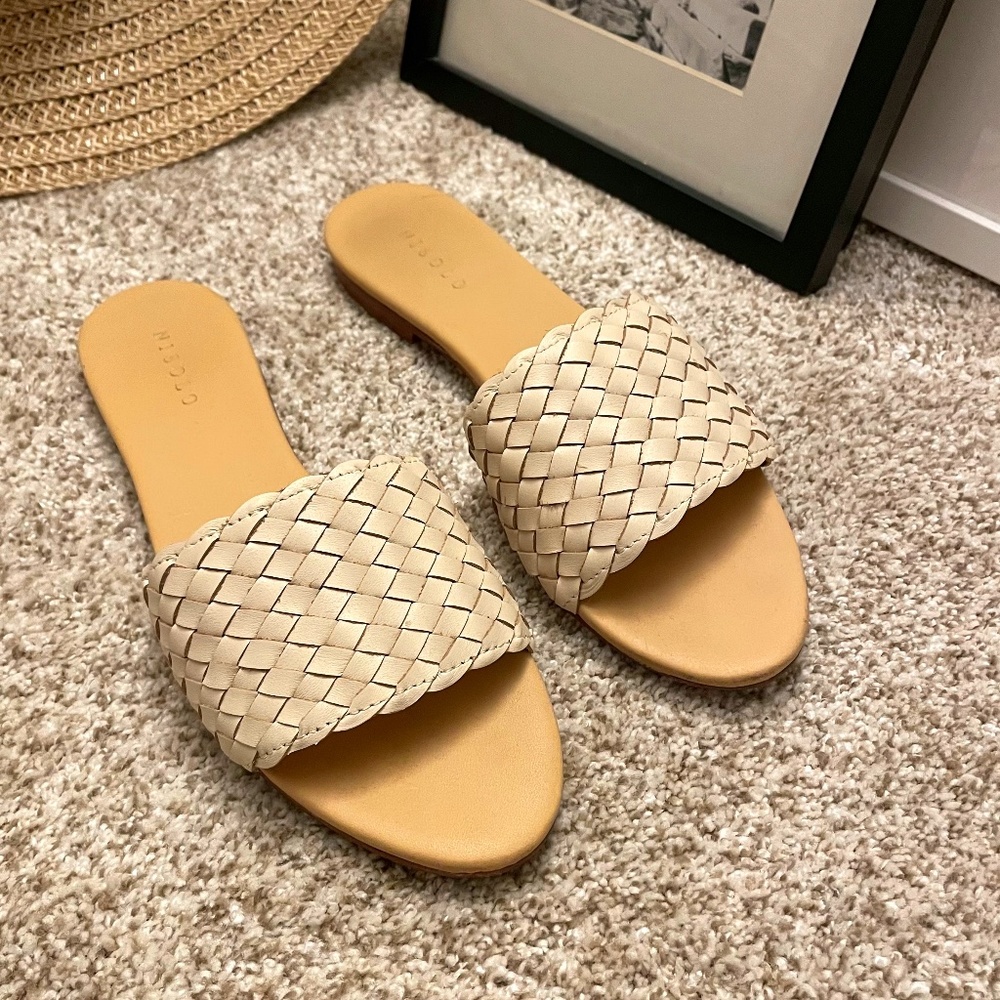 New Nisolo Isla Woven Slides in Bone